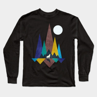 Moon Light Wolf Long Sleeve T-Shirt