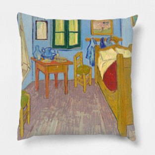 Van Gogh -The Bedroom - Digitally Remastered Pillow