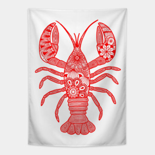 Lobster (red and white vertical) Tapestry