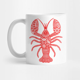 Lobster (red and white vertical) Mug