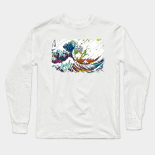 ✪ The Great Wave Off Kanagawa ✪ Abstract Ukiyo-e Historic Japanese Manga Art Long Sleeve T-Shirt