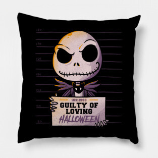 Guilty Jack Cute Skellington MugShot Pillow