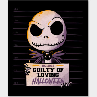 Guilty Jack Cute Skellington MugShot Posters and Art