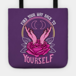 Self Love Motivational Quote Mystery Hands & Rose Tote
