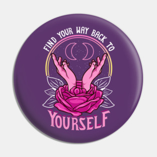 Self Love Motivational Quote Mystery Hands & Rose Pin