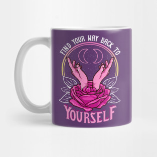 Self Love Motivational Quote Mystery Hands & Rose Mug