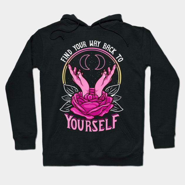Self Love Motivational Quote Mystery Hands & Rose Hoodie by creative
