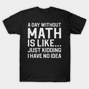 A Day Without Math Is Like Just Kidding I Have No Idea T-Shirt