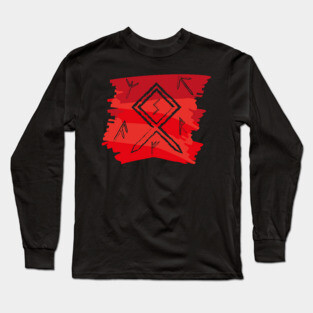 Blood Red Paint Runes Norse Mythology Asatru Long Sleeve T-Shirt
