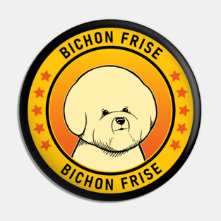 Bichon Frise Dog Portrait Pin