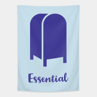 Essential Postal Box Post Office USPS Blue Tapestry