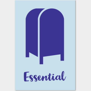 Essential Postal Box Post Office USPS Blue Posters and Art