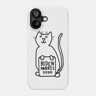 Cute Cat with Biden Harris Sign Outline Phone Case