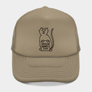 Cute Cat with Biden Harris Sign Outline Hat