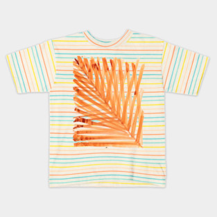 watercolor lines palm leaf 1 Kids T-Shirt