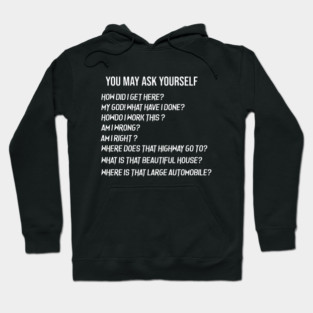 Once In A Lifetime - You May Ask Yourself Pie Chart Hoodie