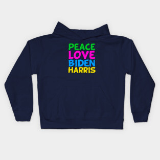 Peace Love Biden Harris Kids Hoodie