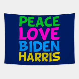 Peace Love Biden Harris Tapestry