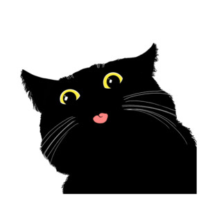 Halloween Black Cat Blep - Cat Sticking Out Tongue T-Shirt