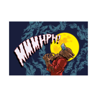 Halloween Werewolf Howling With Face Mask T-Shirt