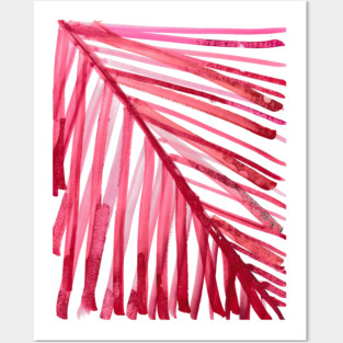 watercolor lines palm leaf 3 Posters and Art