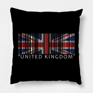 United Kingdom flag colors barcode Pillow