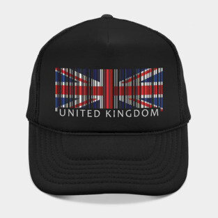 United Kingdom flag colors barcode Hat