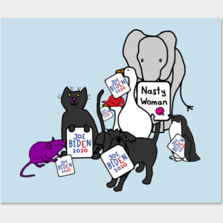 Animals with Biden Harris Campaign Signs Posters and Art