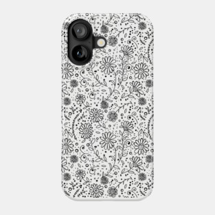 Doodle floral pattern Phone Case