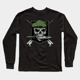 Soldier Skull Army Emblem Long Sleeve T-Shirt