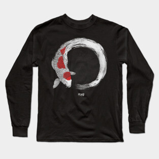 Koi Fish White Enso Long Sleeve T-Shirt