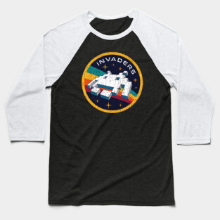 Invaders Videogame Space Patch ✅ Baseball T-Shirt