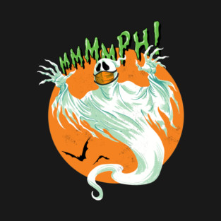 Spooky Halloween Ghost wearing Face Mask T-Shirt