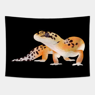 Leopard Gecko, Gecko Lovers, Painted Gecko Tapestry