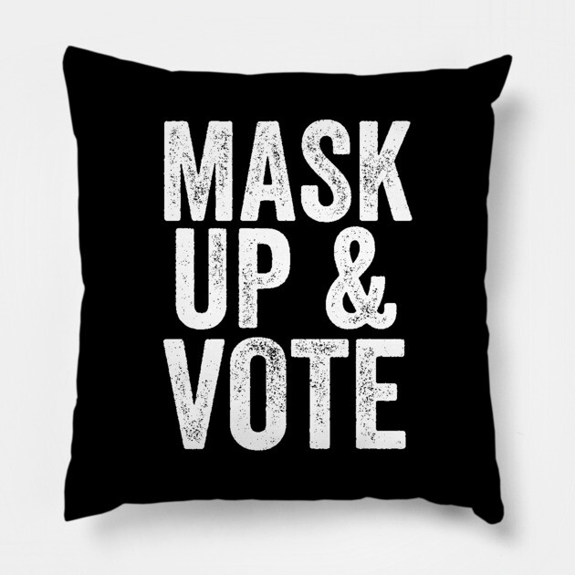 Mask Up and Vote Pillow by belownormal