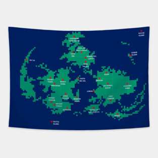 Pixelated Final Fantasy 7 World Map Tapestry