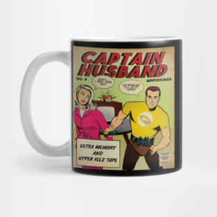 Captain Husband and Wife Funny Comics Mug