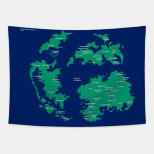 Pixelated Final Fantasy 9 World Map Tapestry