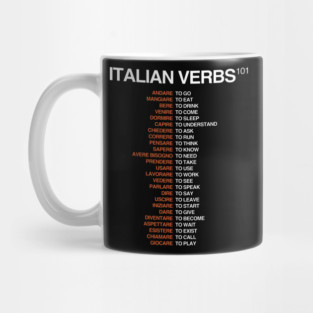 Italian Verbs 101 - Italian Language Cheatsheet Mug