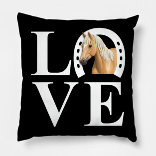 I Love Horses Palomino Horse Pillow