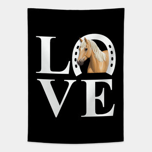 I Love Horses Palomino Horse Tapestry