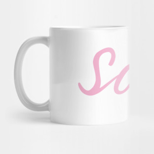 Sorry pink script Mug