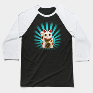 Lucky Cat - Maneki-neko Baseball T-Shirt