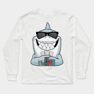 Shark Poker Poker chips Sunglasses Long Sleeve T-Shirt