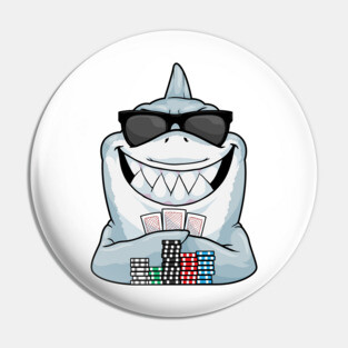 Shark Poker Poker chips Sunglasses Pin