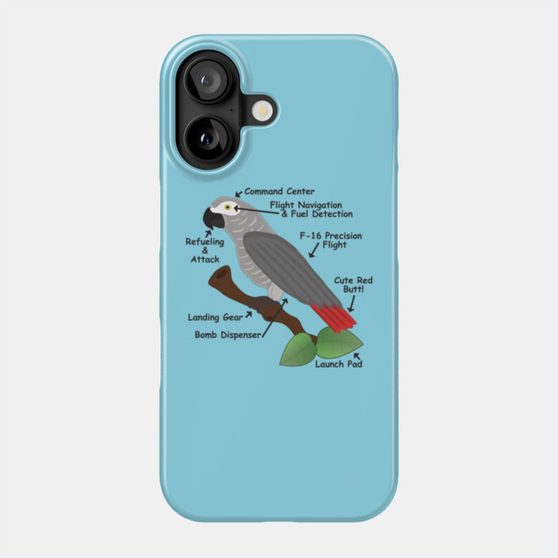 Anatomy of an African Grey Parrot Phone Case by Einstein Parrot