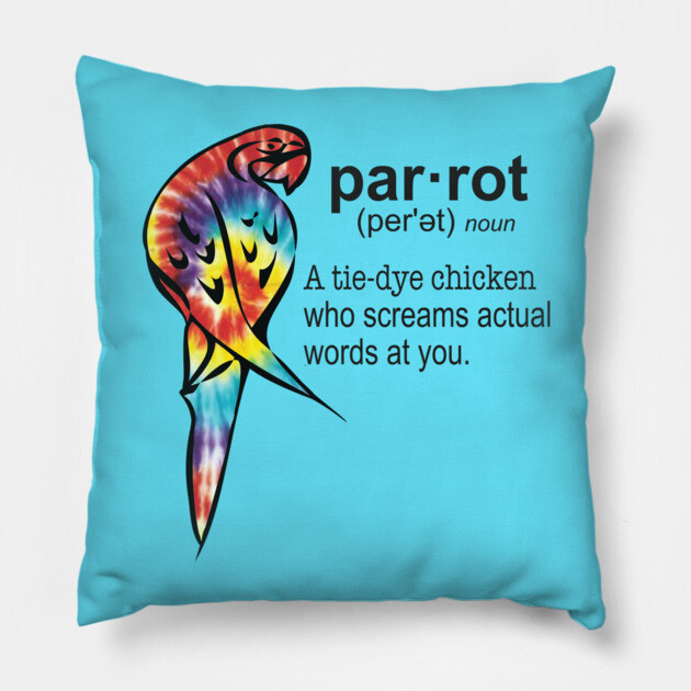Tie-dye Parrot Pillow by Einstein Parrot