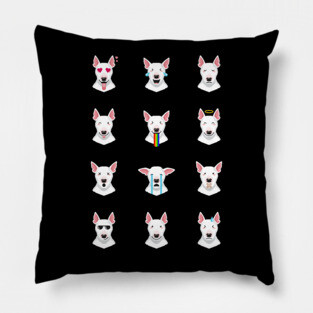 Bull Terrier Emoji Pillow