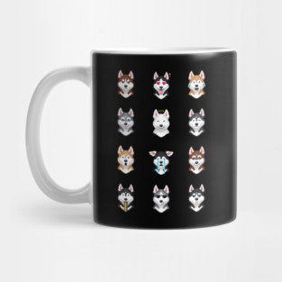 Siberian Husky Emojies Mug