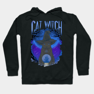 Cat Witch Mysterious Halloween Character Hoodie